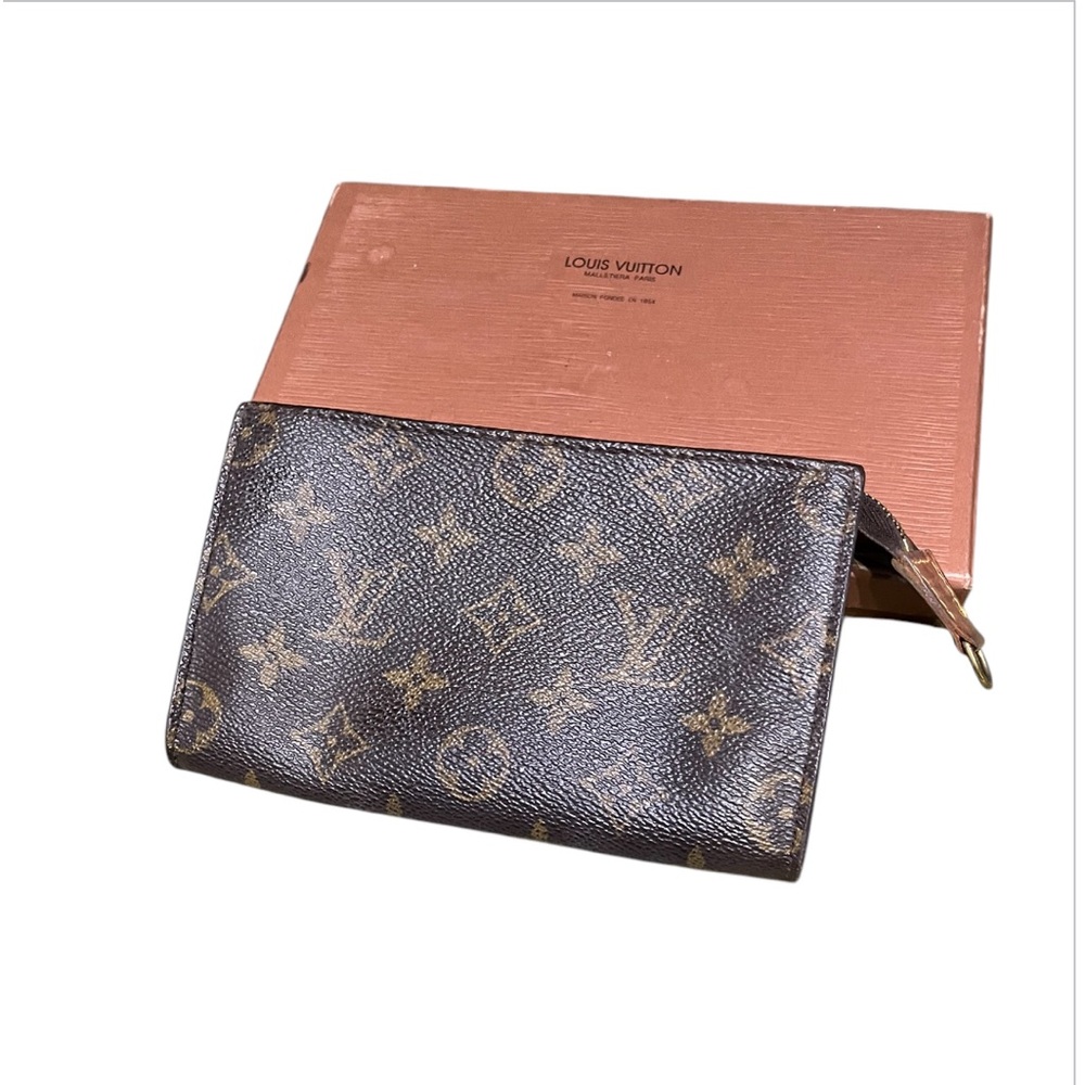 Louis Vuitton Monogram Pouchette Zip Cosmetic Bag with box